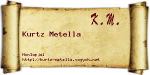 Kurtz Metella névjegykártya